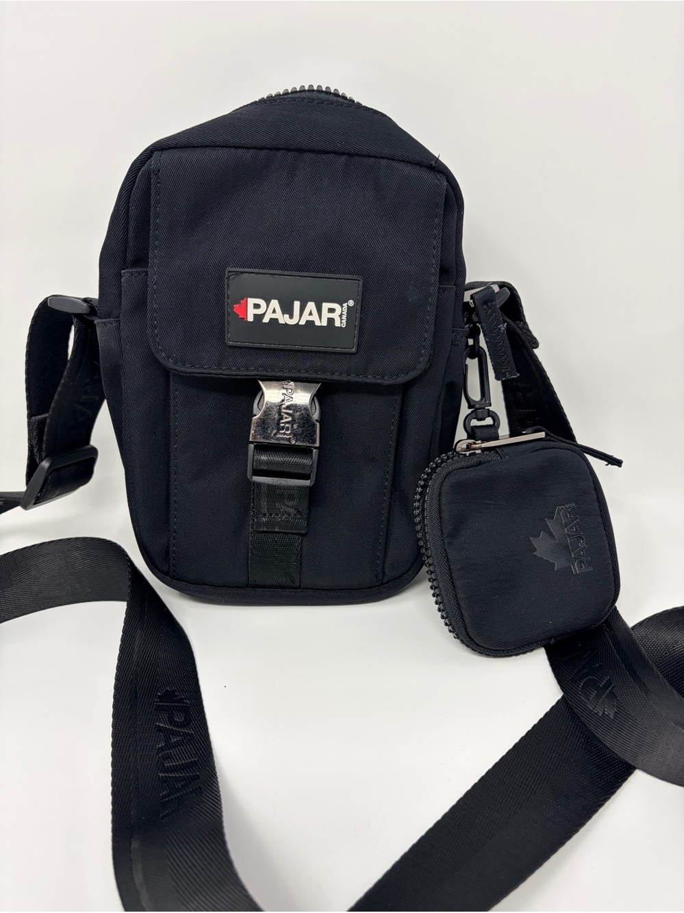 Pajar Black Compact Crossbody Bag with Coin Pouch